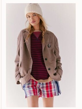 Free People Taupe Oversized Blazer Jacket